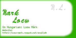 mark loew business card